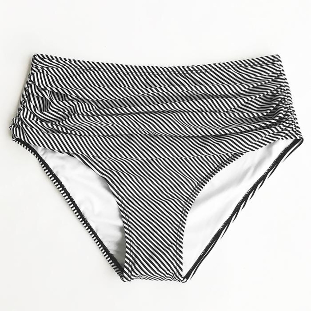 Cupshe high waisted black and white bikini bottoms